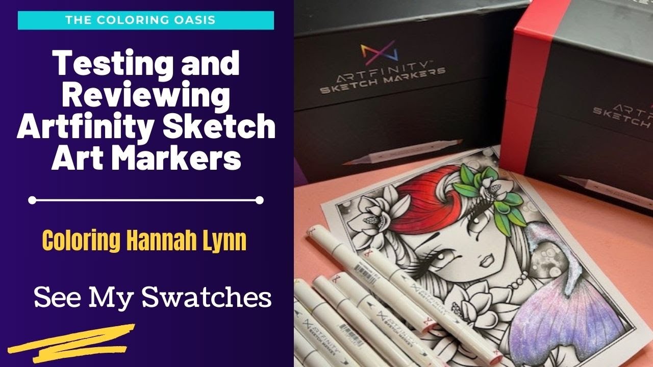 Review of Artfinity Sketch Art Markers Set A and B | Coloring with Alcohol Markers | Hannah Lynn