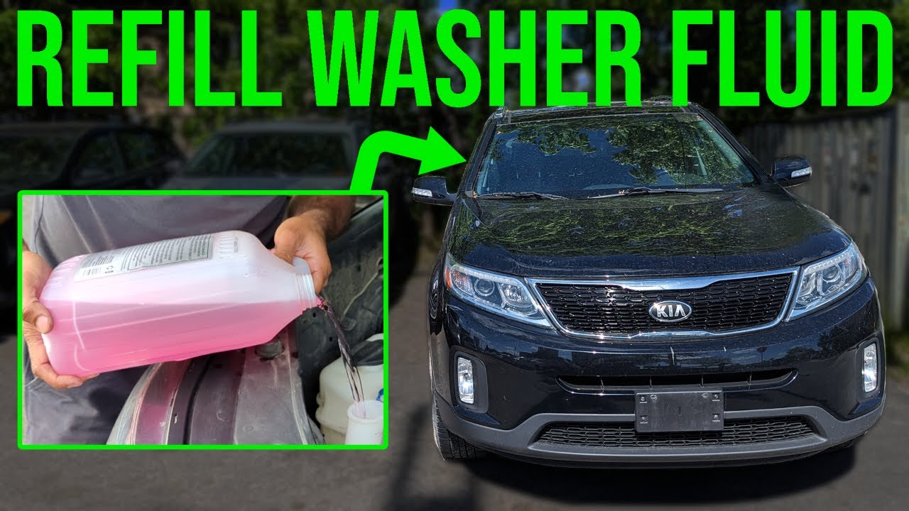 How to Refill Windshield Washer Fluid - Kia Sorento (2011-2015)