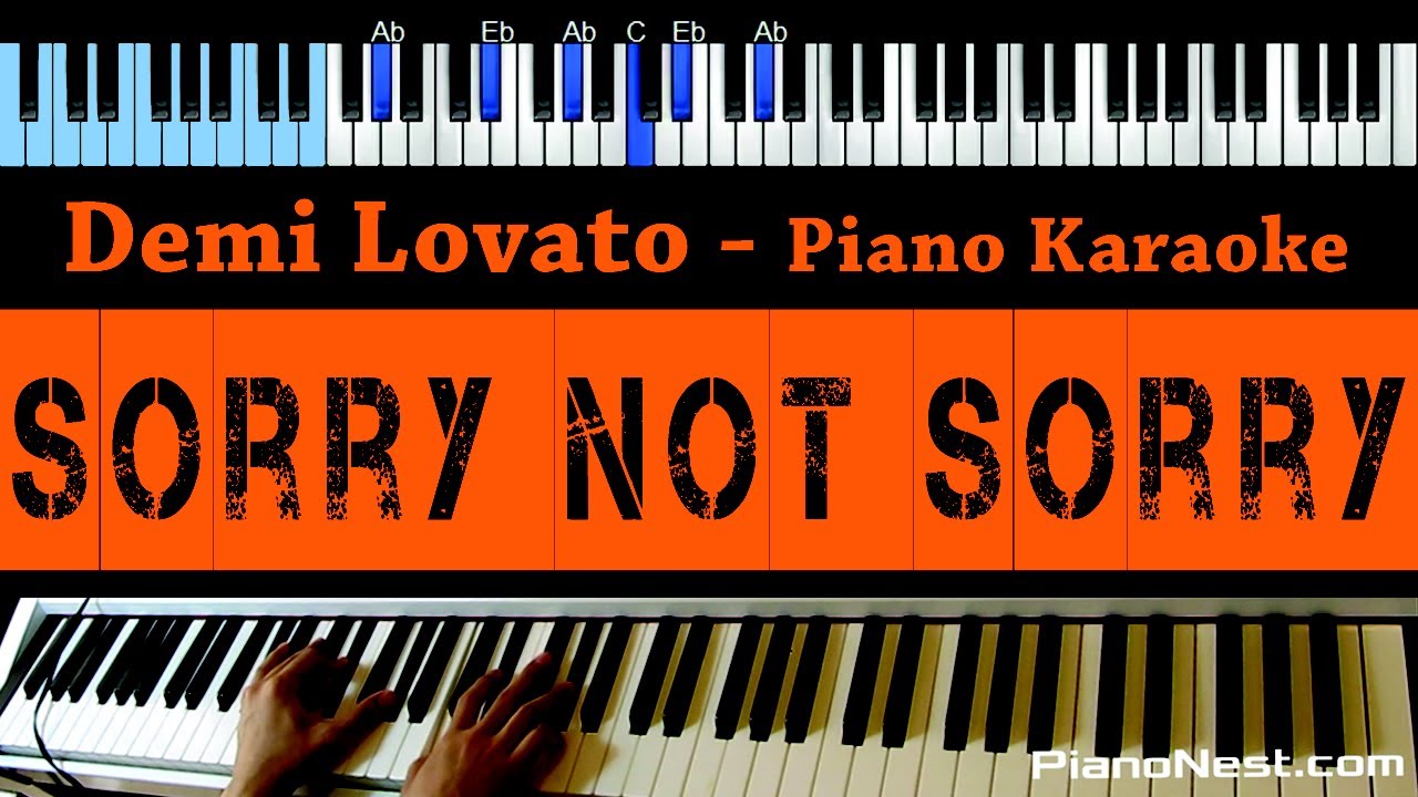 Demi Lovato - Sorry Not Sorry - LOWER Key (Piano Karaoke / Sing Along)