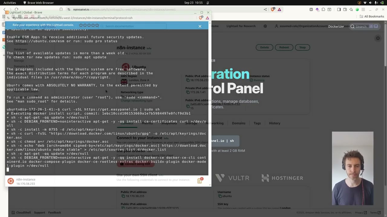 Deploying self-hosted n8n on AWS using Lightsail & Easypanel
