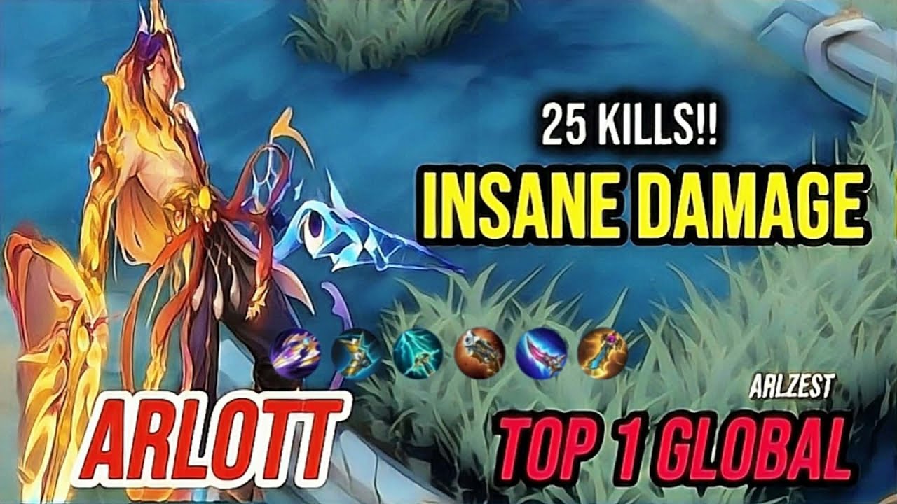 Gameplay Arlott 25Kills! Insane Damage [ Top 1 Global Arlott ] Mobile Legends