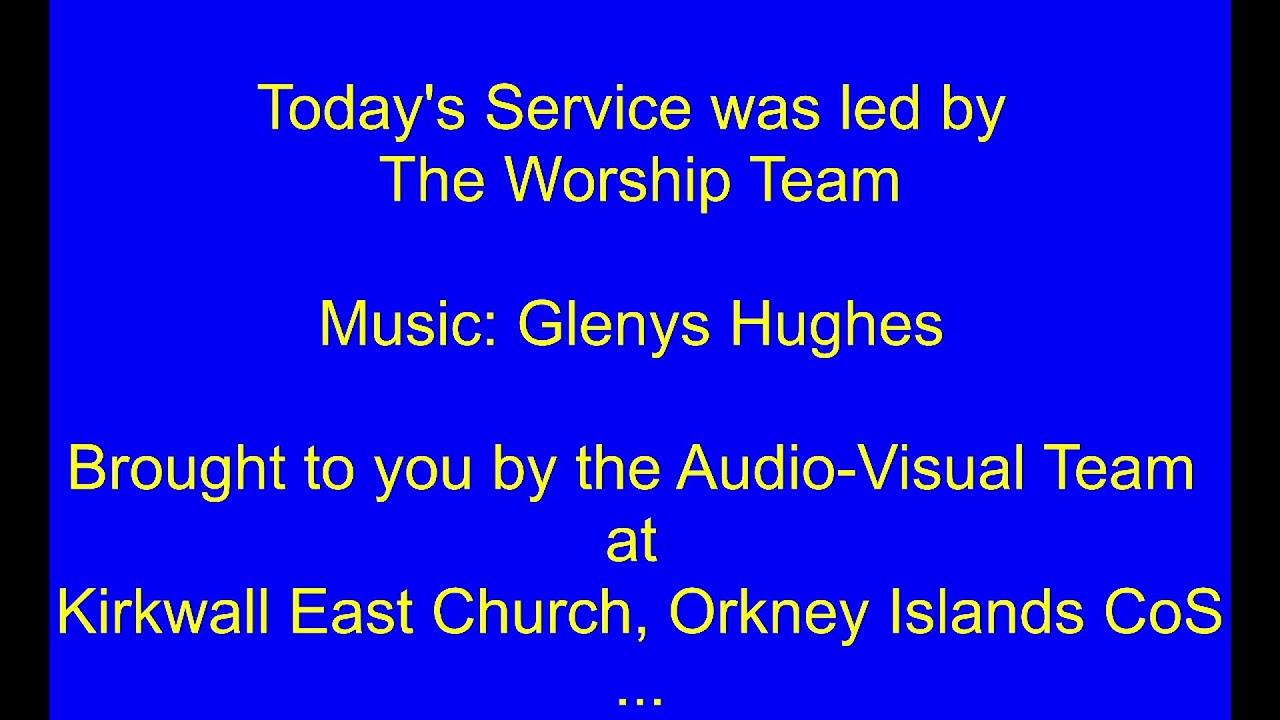 Service At Kirkwall East Church