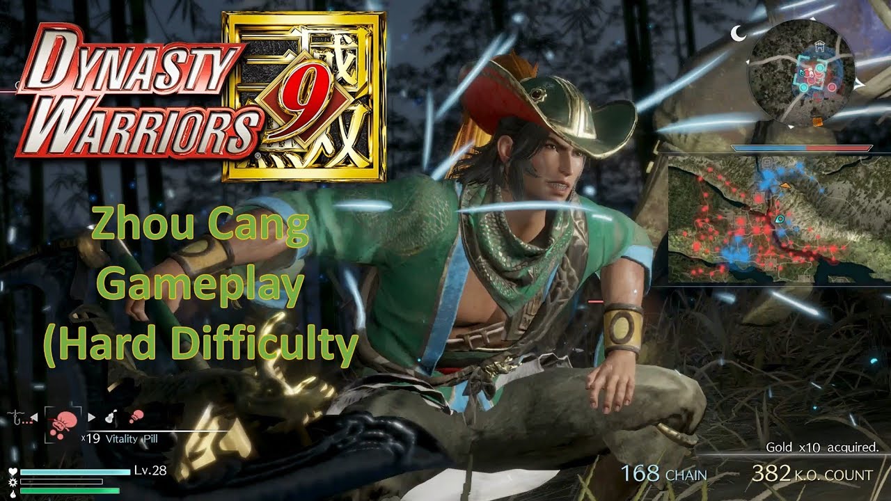 Dynasty Warriors 9 - Zhou Cang Gameplay (Hard Difficulty)