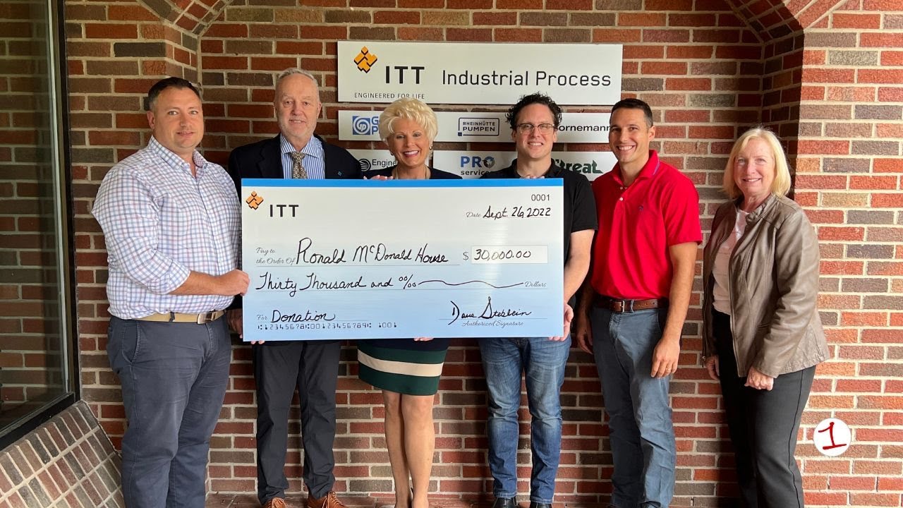 ITT Goulds Pumps donates $30,000 to the Ronald McDonald House Charities