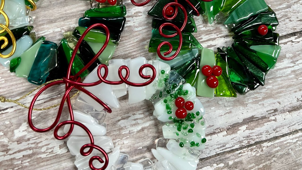 How to Wrap the Fused Glass Wreath Ornament @pumpkinglassgallery