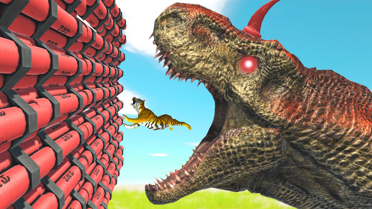 TREX Takes on Epic TNT Wall - Animal Revolt Battle Simulator 2026