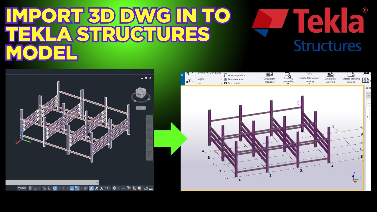 IMPORT 3D DWG(AUTOCAD FILE) IN TO TEKLA STRUCTURES MODEL