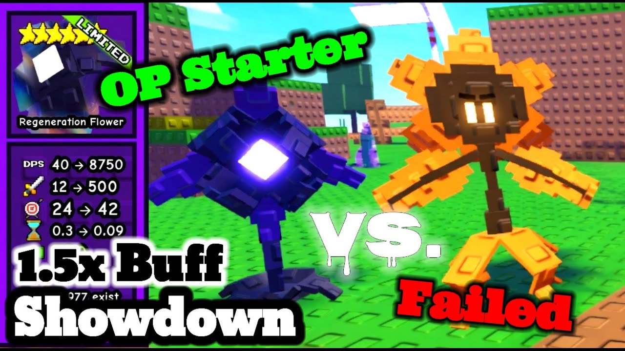 Regeneration Flower VS. Inferno Bloom! 1.5x Buff Showdown! Garden Tower Defense