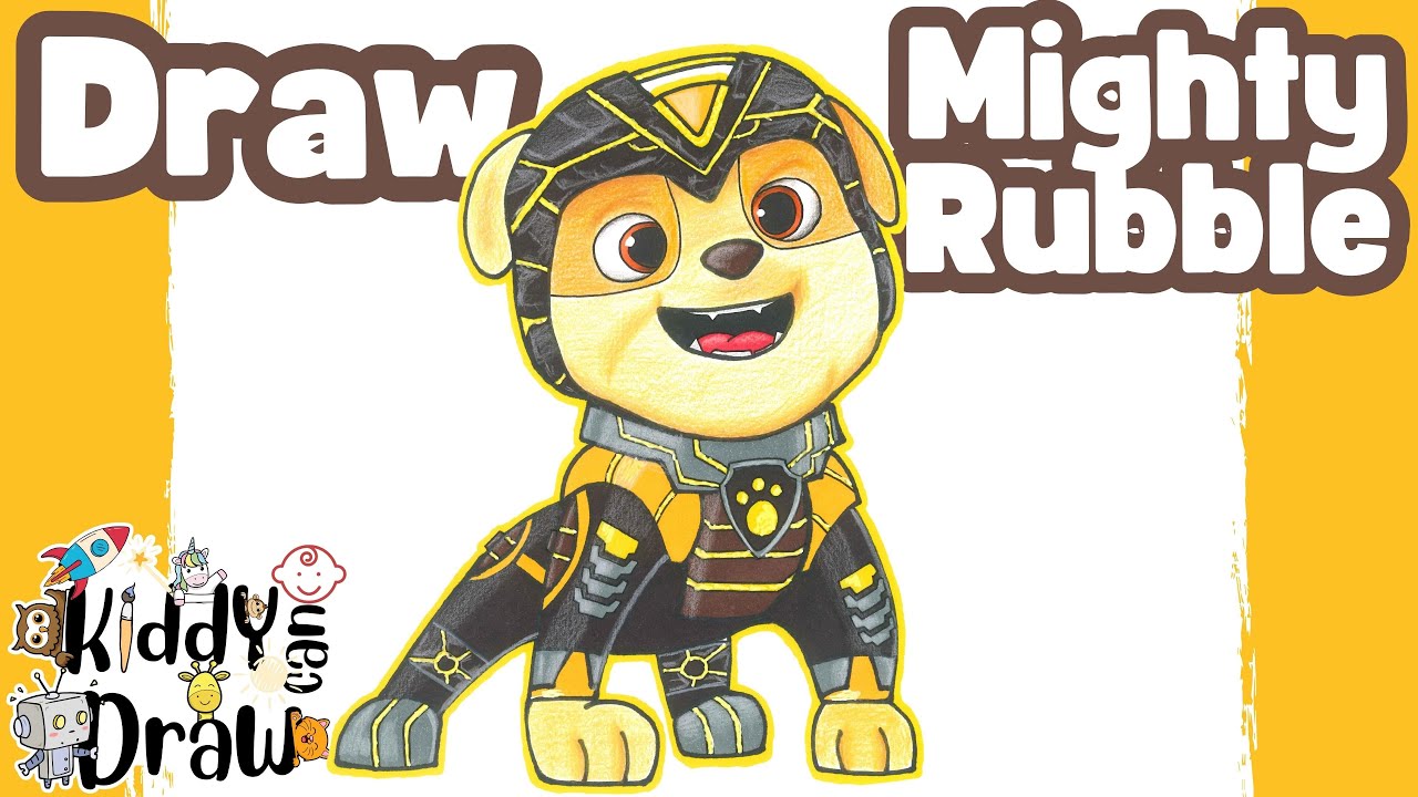 How to Draw Might Rubble from PAW Patrol: The Mighty Movie
