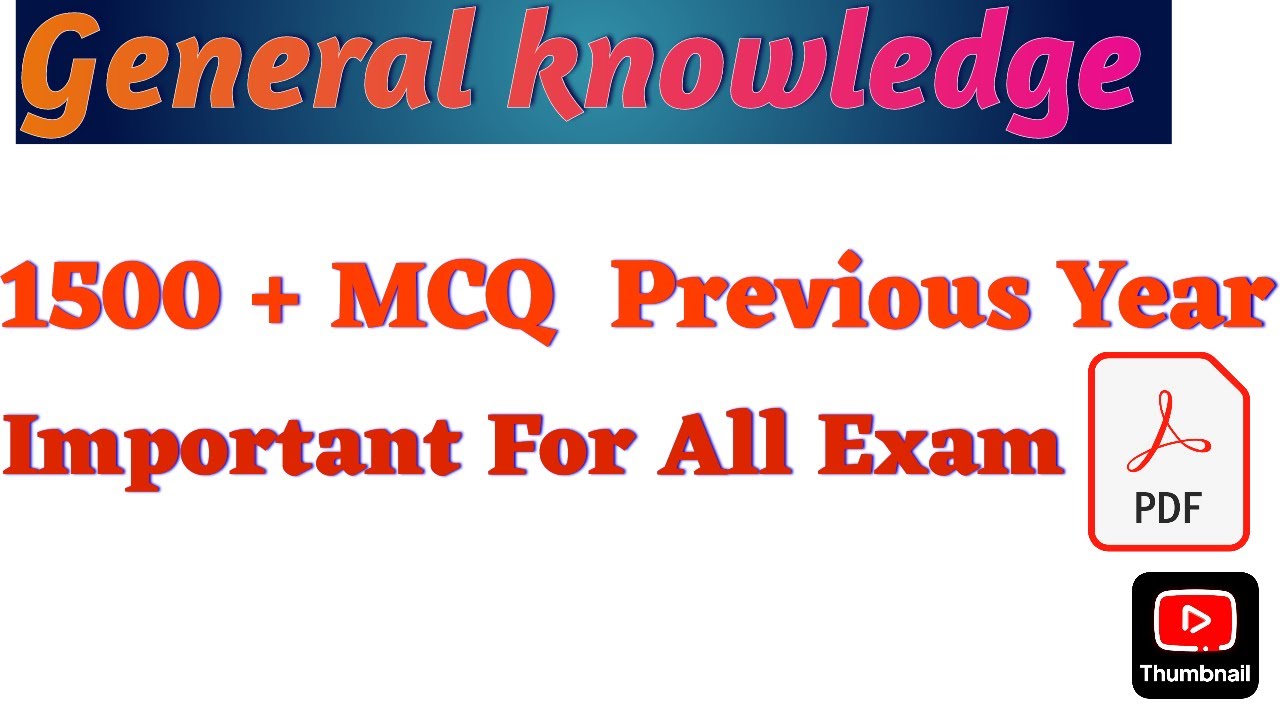 General Awareness 2000 + Mcq  Which asked previous year For Chemical Diploma