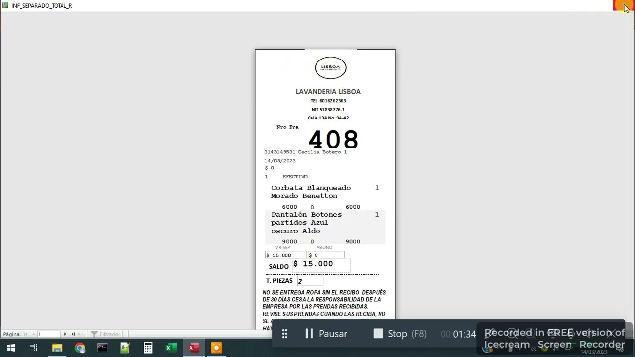 PROGRAMA LAVANDERIA Y TINTORERIAS