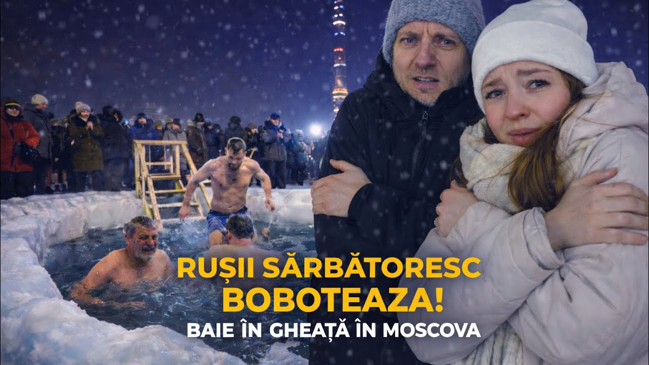  Scaune încălzite în tramvai și baie în apă înghețată Boboteaza în Moscova Rușii fac baie în gheață