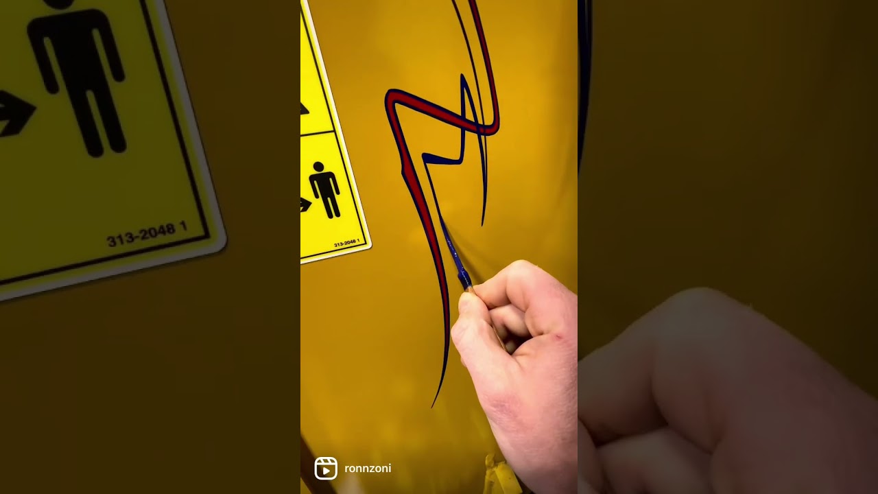 RONNZONI PINSTRIPING #excavator #pinstripe #pinstriping #stripingcustom #cat #painting #fyp