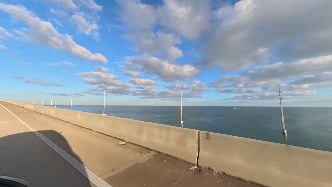 Road to Ket West FL from window of my car