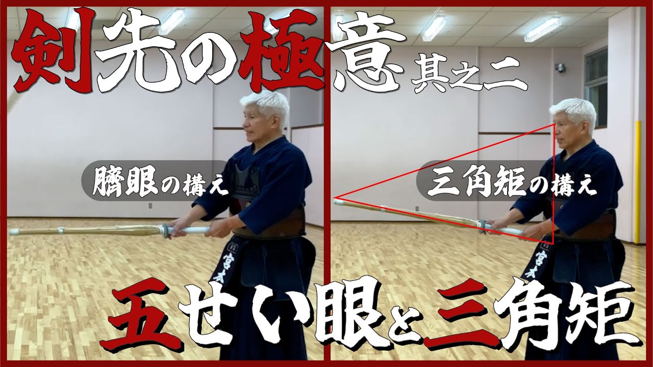 【極意】白髪の剣士(教士七段)が教える剣先の極意！五せい眼と三角矩(く)！【剣道】