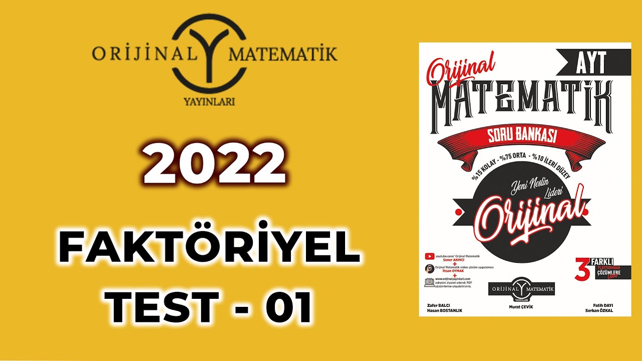 FAKTÖRİYEL TEST 01  - 2022 AYT MATEMATİK SORU BANKASI  @SonerAkinciMatematik