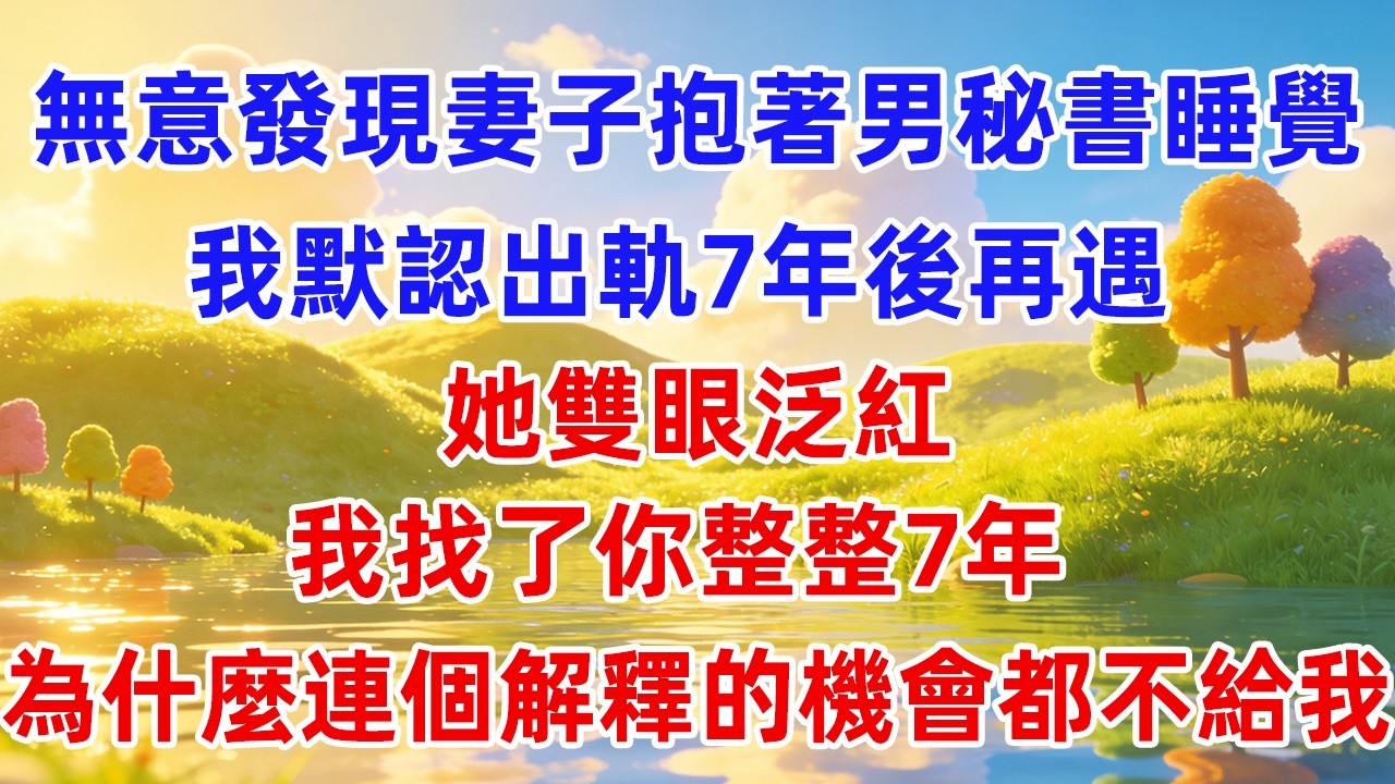 無意發現妻子抱著男秘書睡覺，我默認出軌，7年後再遇，她雙眼泛紅：「我找了你整整7年，為什麼連個解釋的機會都不給我？」