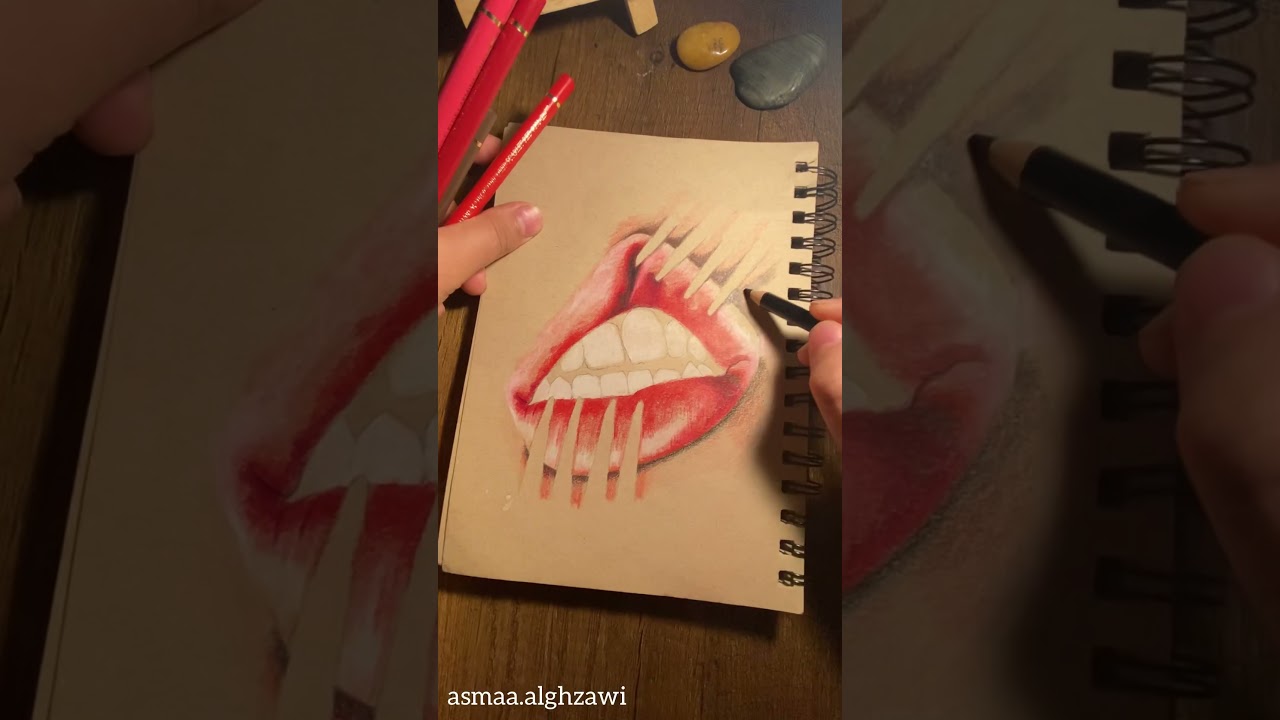 رسم وتلوين الفم للمبتدئين كيف ارسم الفم how to draw mouth طريقة رسم وتلوين الفم خطوة بخطوة