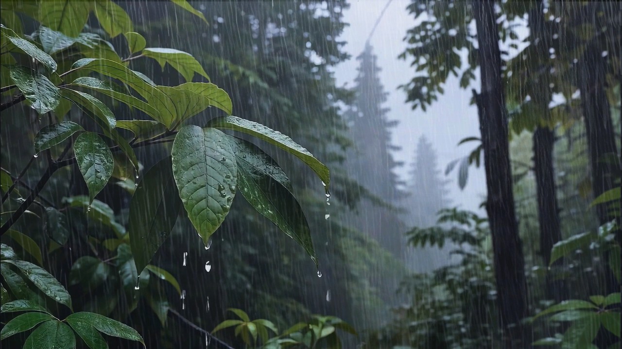 Спокойные звуки дождя по листьям для сна, расслабления и снятия тревоги