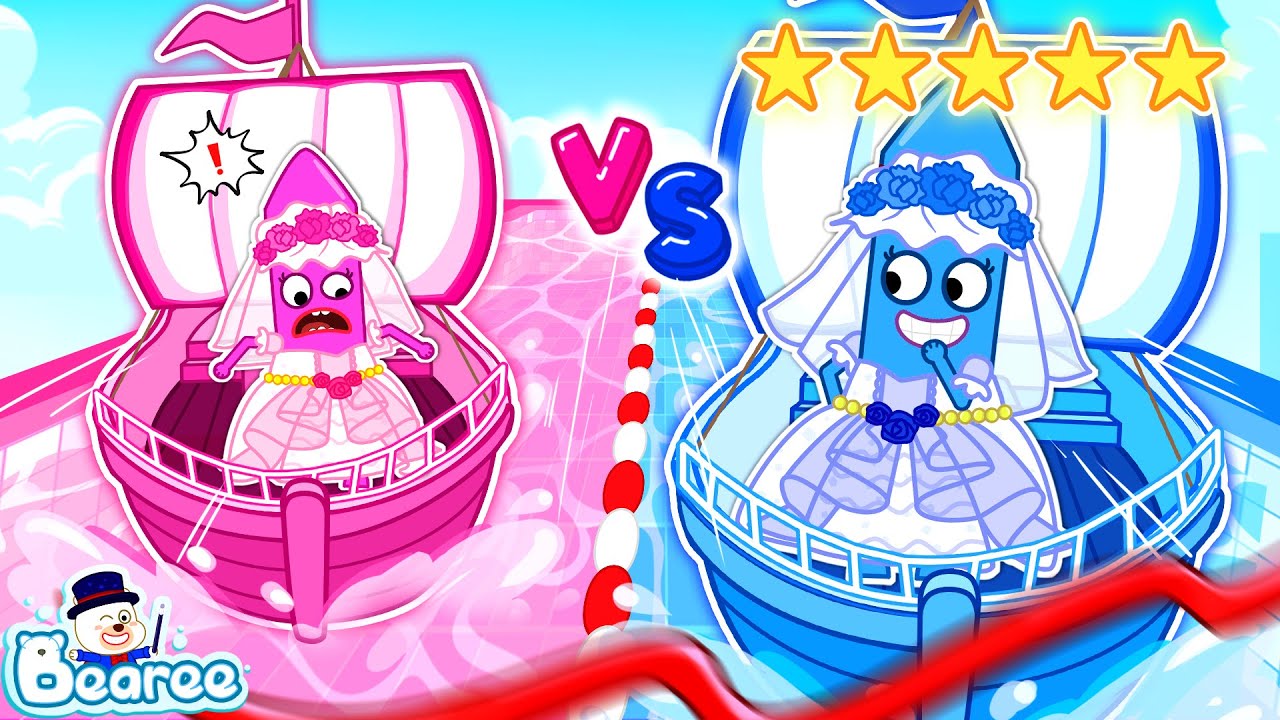 Which Crayon Bride is Real in the Swimming Pool? Real vs Fake Challenge for Kids | Bearee Kids Show