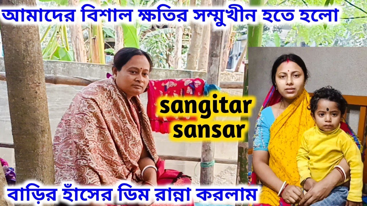 আমাদের বিশাল ক্ষতির সম্মুখীন হতে হলো, বাড়ির হাঁসের ডিম রান্না করলাম!sangitar sansar 