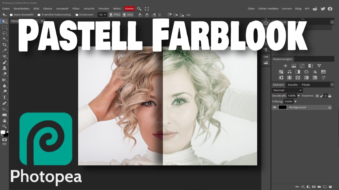Photopea - Pastell Farblook Effekt