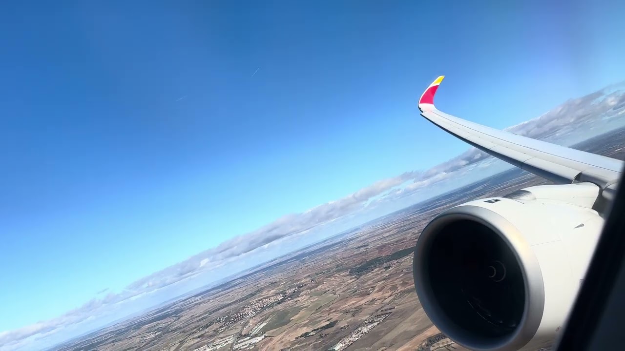 Iberia takeoff Madrid to Mexico 
