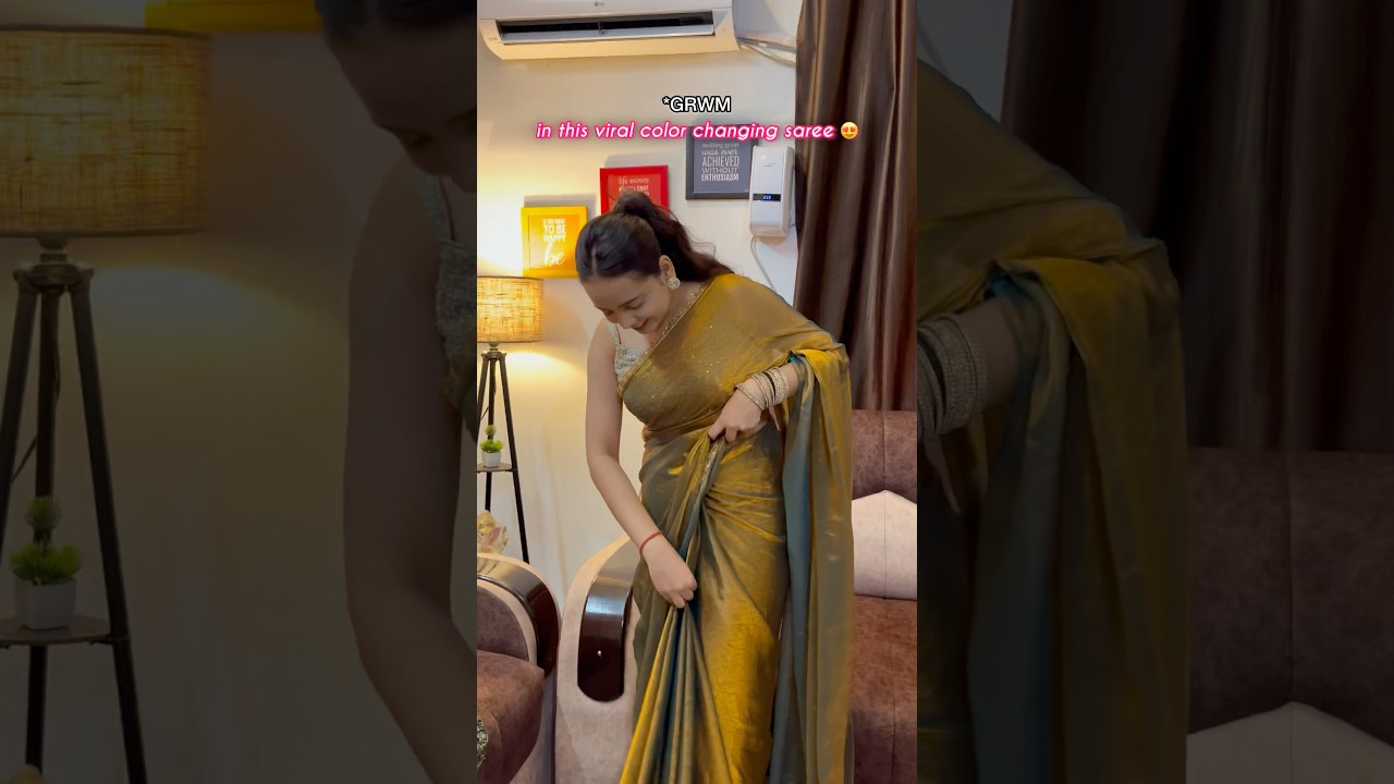 GRWM in viral color changing saree😍|Sejal Mishra| #meesho #shorts #grwm #fashion #creator #trending