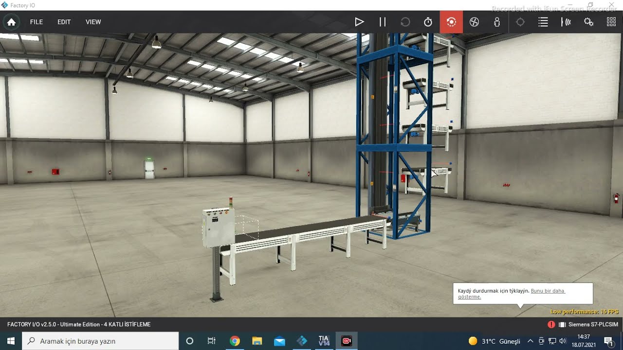 TIA PORTAL VE FACTORY IO İLE 4 KATLI ÜRÜN YERLEŞTİRME