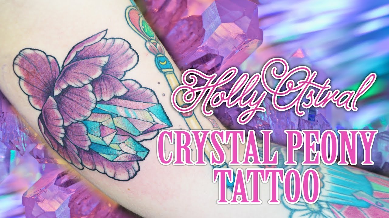 CRYSTAL PEONY. Holly Astral tattoo timelapse