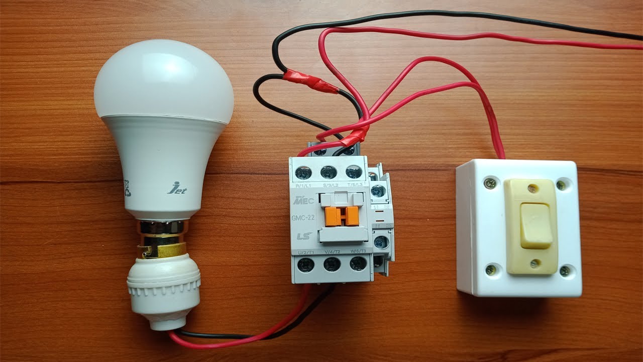 magnetic contactor connection in one way switch
