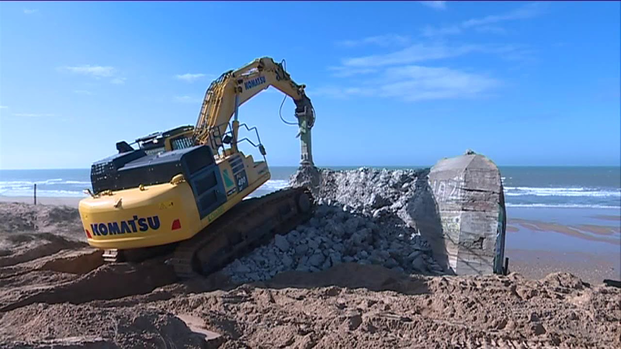 Démolition du blockhaus de Grande Pointe à Olonne sur Mer