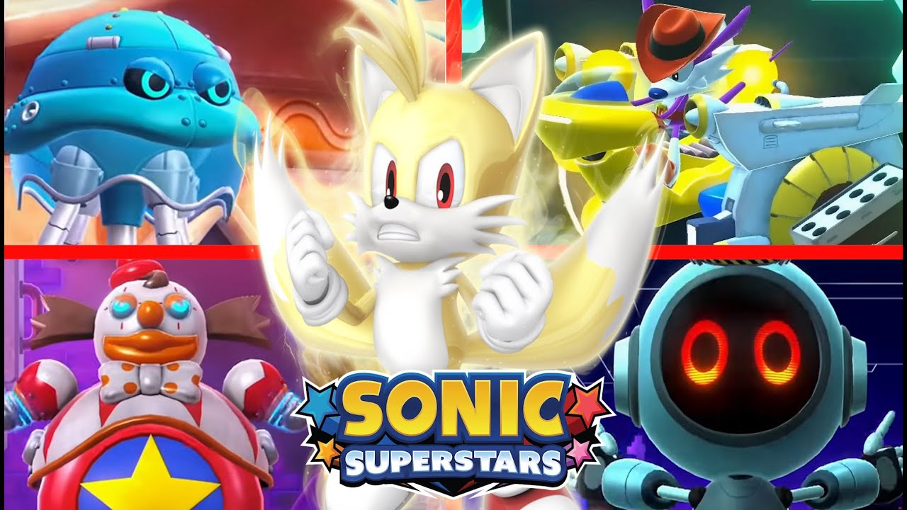 SONIC SUPERSTARS - All Bosses (As Super Tails)