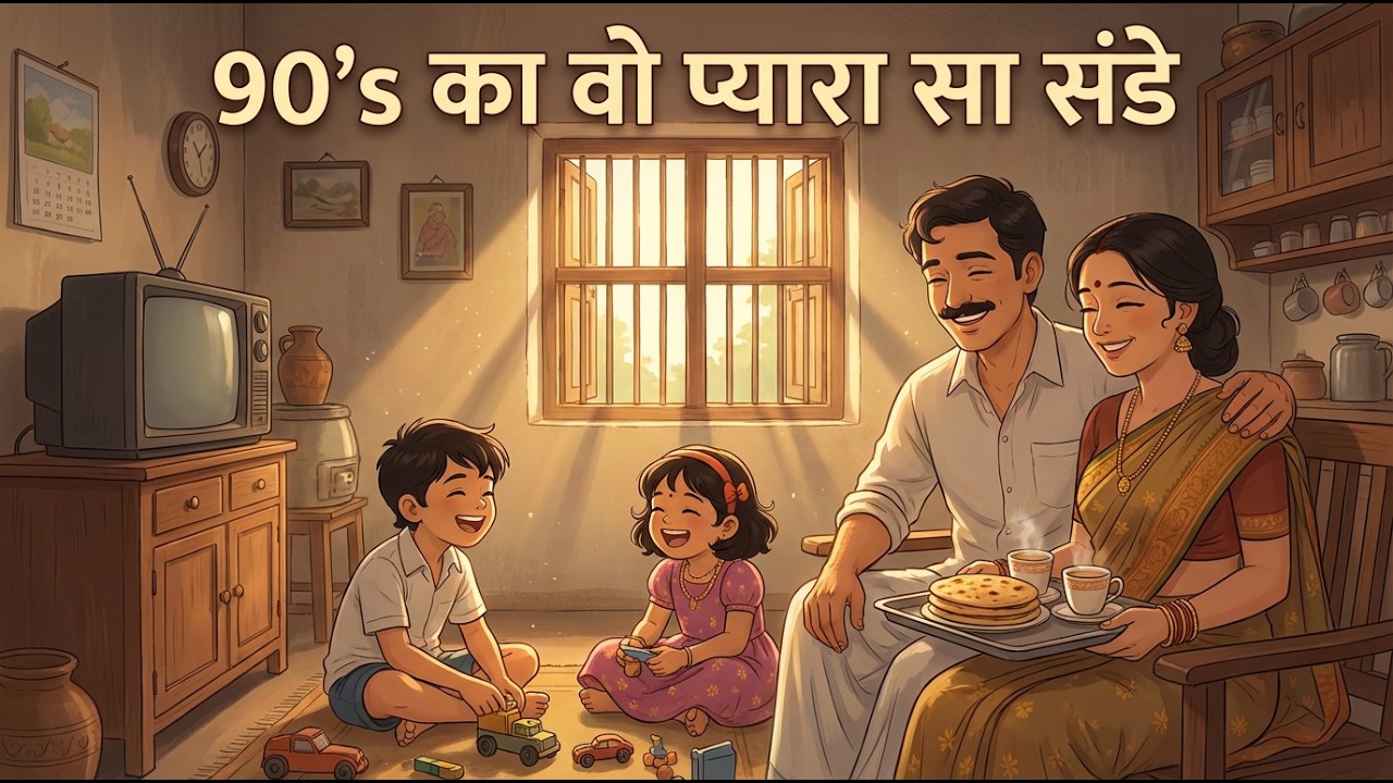 &ldquo;90s Indian Family Sunday Routine 🏡 | Nostalgic 2D Ghibli Style Animation&rdquo;