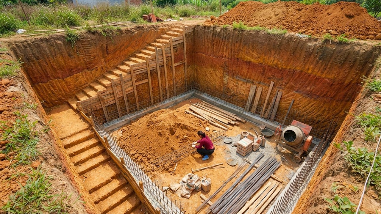 TIMELAPSE : A Young Woman Builds An Underground House As A Safe Shelter In A Remote Mountain Area