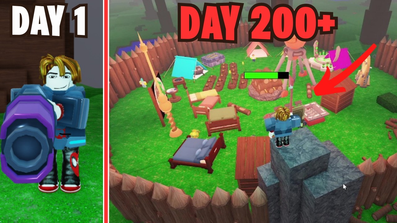 I BUILT the EASIEST BASE to SURVIVE OVER 200 DAYS in 99 NIGHTS#99nightintheforest #roblox