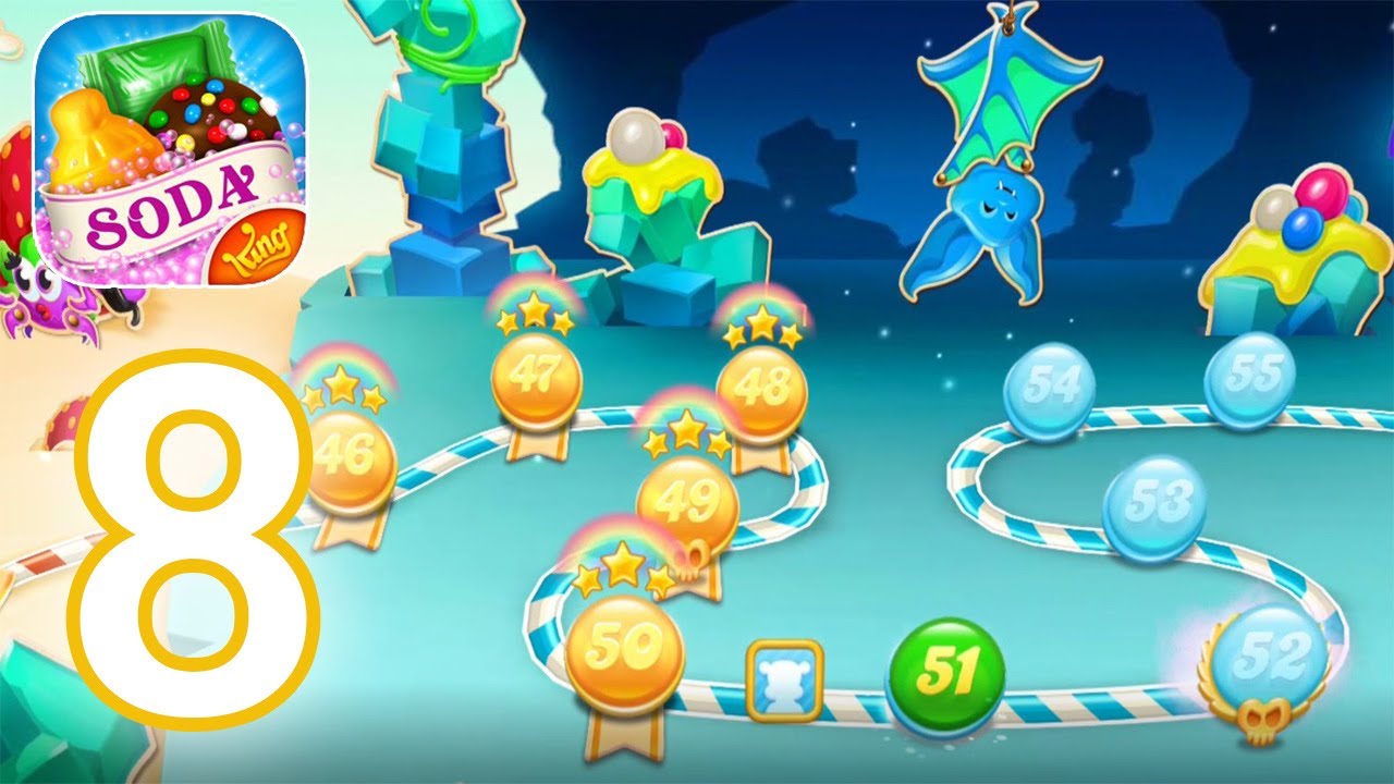 Candy Crush Soda Saga - Gameplay Walkthrough Part 8 - Level 46 - 50 Completed (iOS, Android)