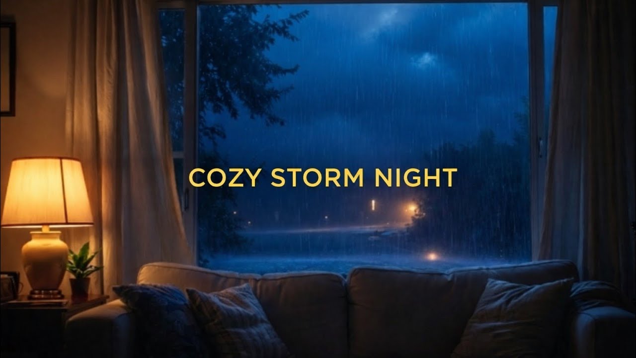 Rainstorm in a Suburban House | Relaxing Sleep Sounds #rain #thunderstorm #relax #cozynights #usa