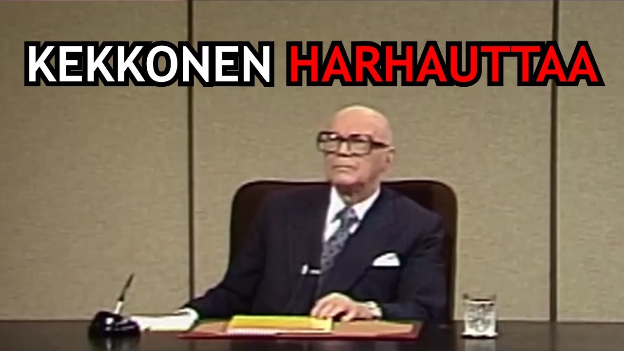 Urho Kekkonen v&auml;lttelee kysymyksiin vastaamista vaalihaastattelussa vuonna 1978