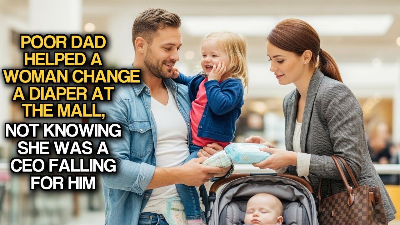 Poor Dad Asked A Woman For A Diaper At The Mall, Not Knowing She Was A CEO Falling For Him