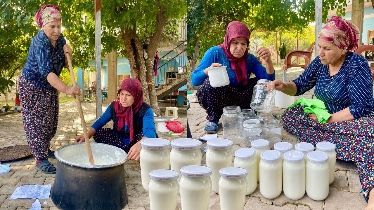 HALAM'IN KÖY EVİ | LEZZETLİ KAHVALTILAR İÇİN TUZLU YOĞURT YAPIMI VLOG