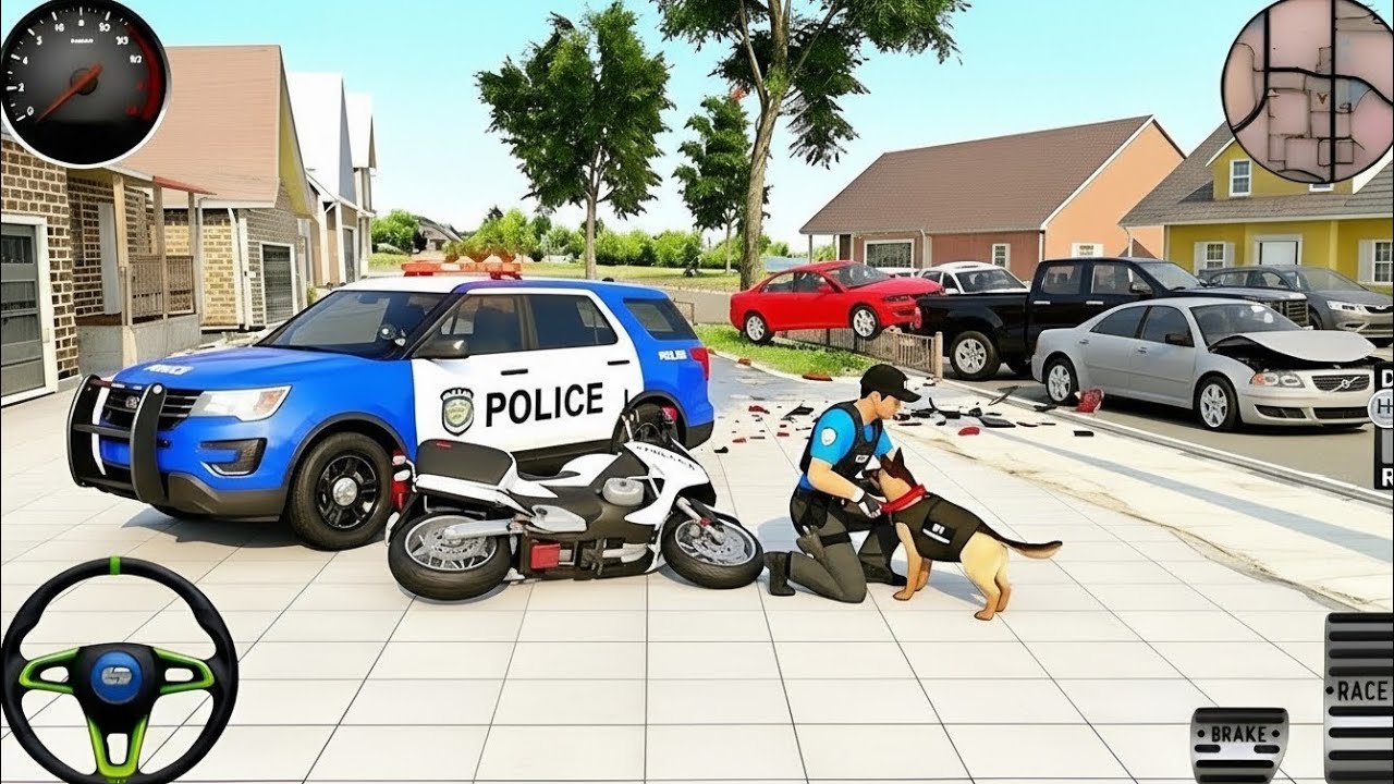 Police Car Chase Simulator 3D – Real City Cop Pursuit Gameplay Blue Gadi Crash (Android) 
