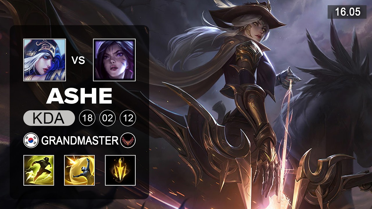 Ashe vs Kai'Sa ADC - KR Grandmaster - Patch 16.05 Season 16