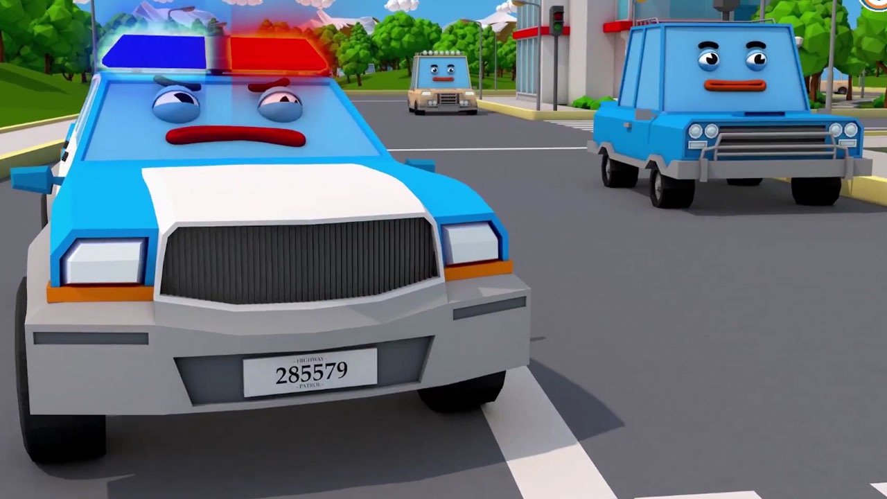 COMPILATION de La Voiture de police Voitures Dessin animé éducatif en 3D
