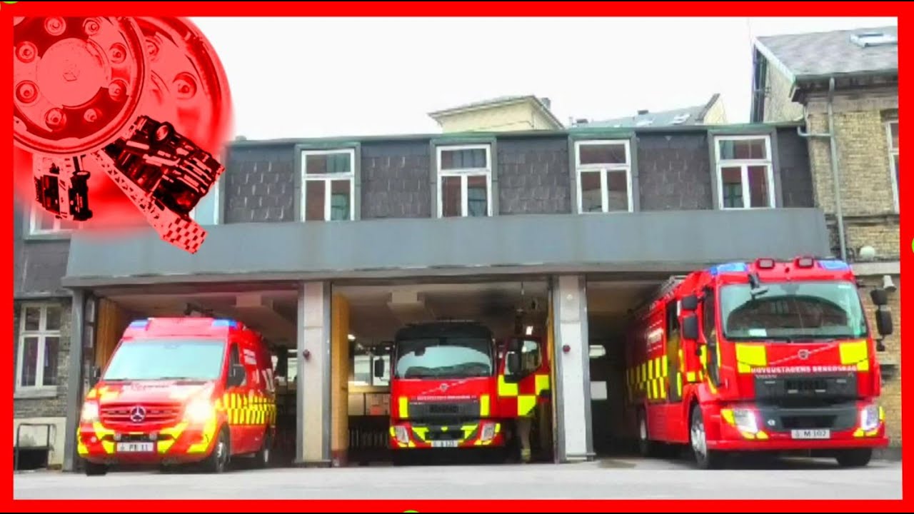 ST.FÆLLEDVEJ (M102+S122+FE11) ABA PLEJEHJEM. hovedstadens beredskab brandbil i udrykning fire truck