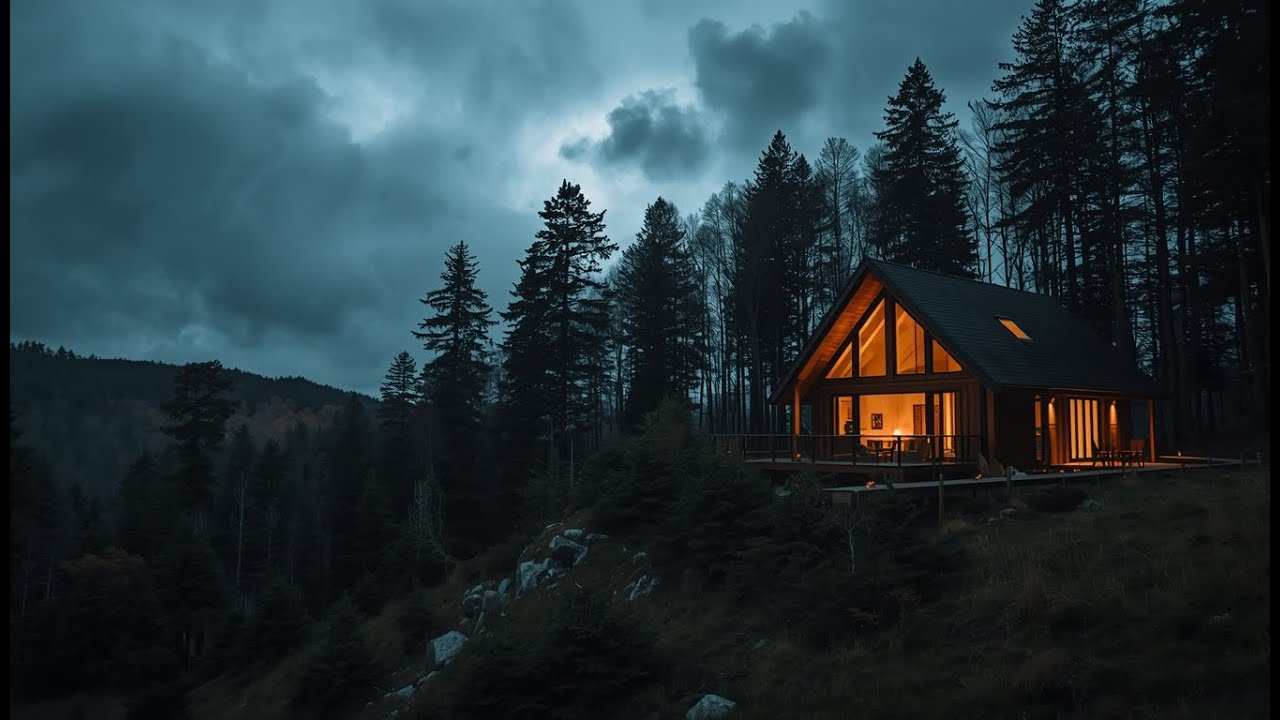 Quiet Cabin in the Forest | Soft Rain & Calm Night Sounds
