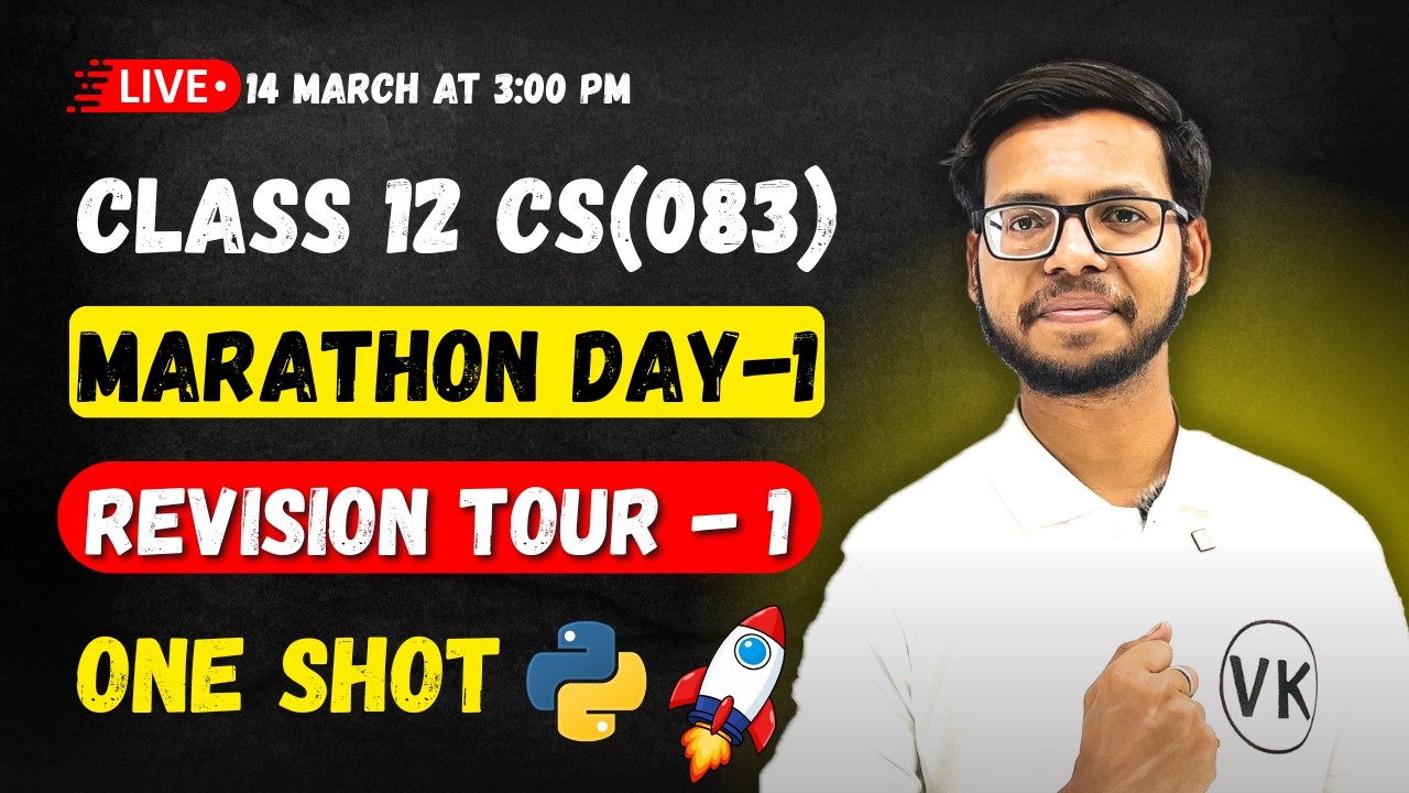 Class 12 CS Python Revision Tour 01 | CBSE Computer Science 2026 | Class 12 Python | Vishal Kumar