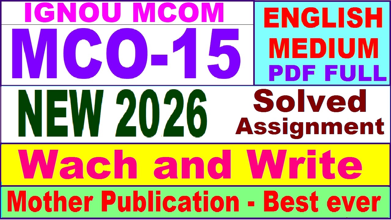 MCO 15 solved assignment 2026 in English || mco 15 solved assignment 2025-26 || ignou mco 015