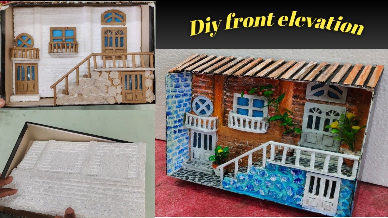 modern house front elevation design idea/ antique tiny house wall hanging tutorial/