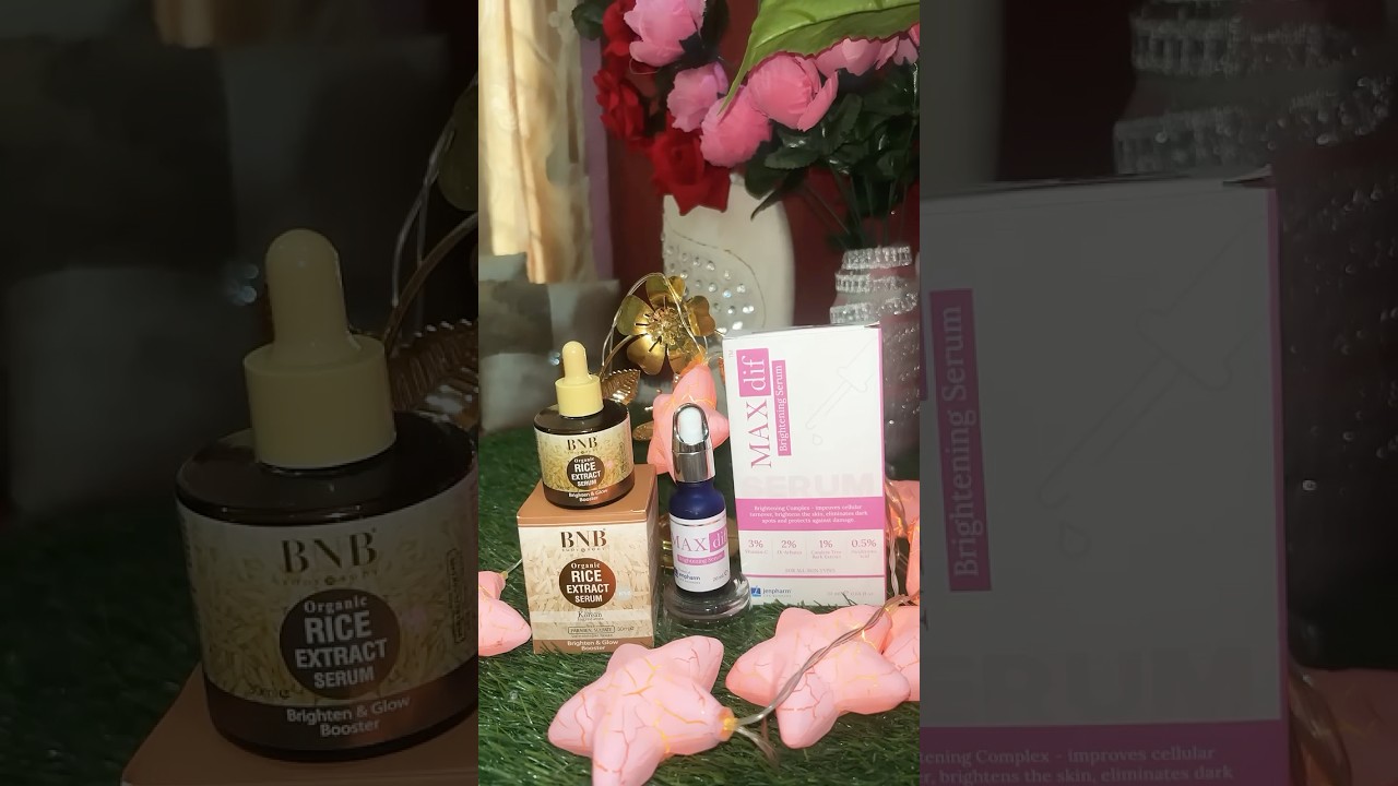BNB Organic Rice Extract Serum OR MAX dif Brightening serum honest reviews #brighteningserum #